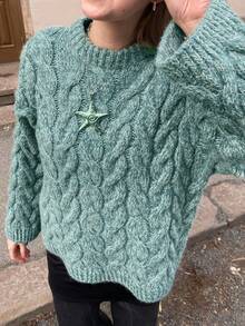 Chunky Cable Knit Pullover Sweater, Design-Oriented Soft & Furry Deer Wool Blend For Women, Autumn Winter