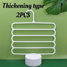 5-Layer Clothing Storage Rack Organizer With Clothes Hanger And Pants Hanger, Durable Plastic Material, Easy Assembly Home Closet Organization, Space Saving Wardrobe Display Stand For Bedroom Decor - Multicolor - View 18
