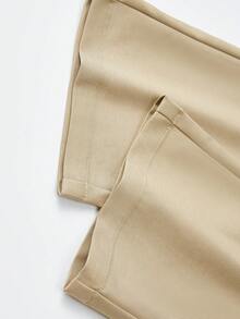 Relaxed Fit Straight Leg Pants For Men, 1-Pack | Breathable Business Casual & Everyday Trousers In Dark Gray/Black | Loose Fit Comfort For Office, Commute & Home - Màu Khaki - Xem 9