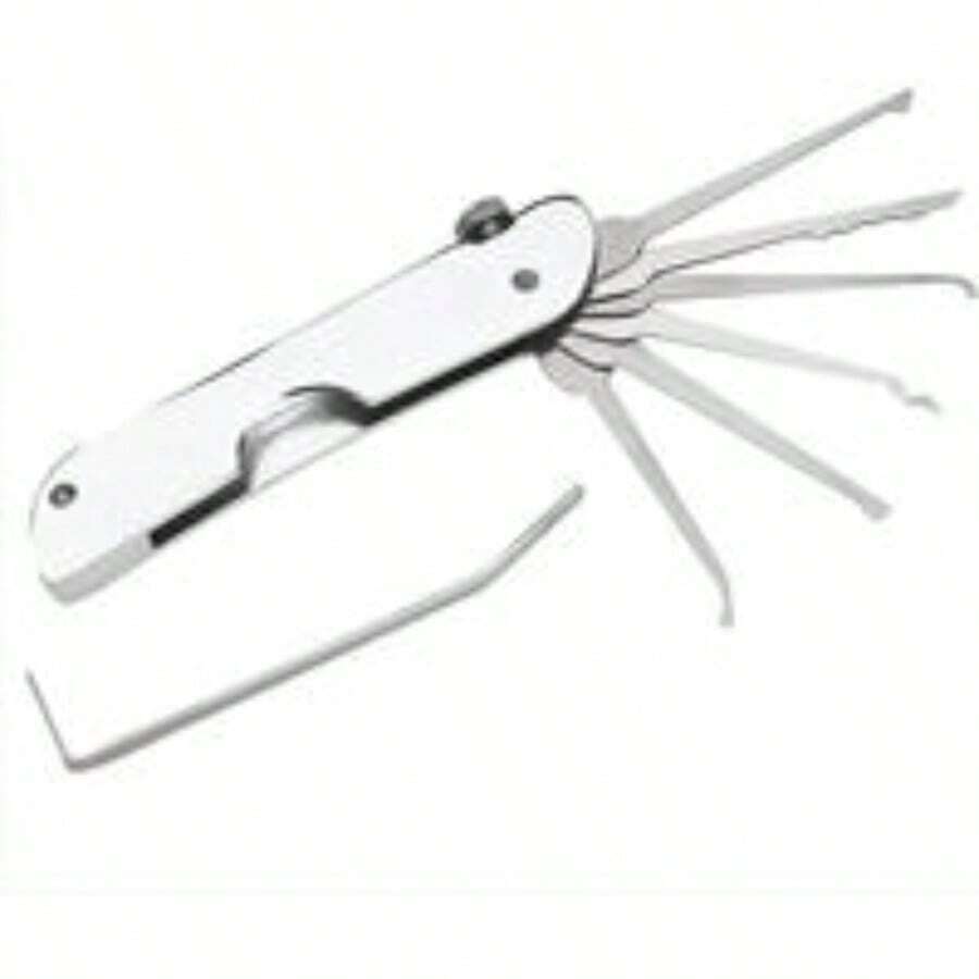 Illegal Lock-Picking Device  Automotive Pick And Hook Set - Precision Car Repair Tools, Durable Detailing Hooks For Auto Maintenance, Engine, Trim Remova - 白色 - 查看 1