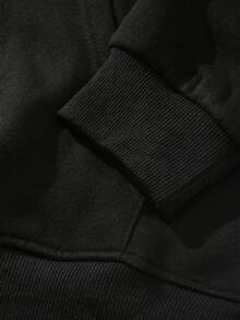 Men's Fashion Hoodie With Print - Black - View 11