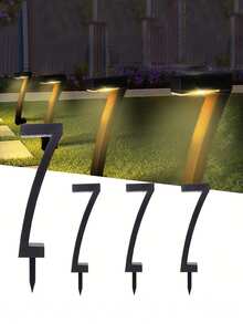 4/6件太阳能七字灯，太阳能路灯，太阳能草坪灯，太阳能庭院灯，配备6颗LED灯珠，发出暖白光，适用于户外环境。太阳能庭院灯，适用于花园、车道和人行道。