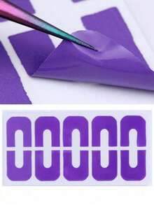 1pcs U-Shaped Nail Polish Protector Film - Disposable Anti-Overflow Stickers For Nail Art, Prevents Smudges & Mess, Perfect For DIY Manicures At Home & Salon Use - Màu tím - Xem 6
