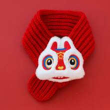 Knitted Warm Pet New Year Scarf Festive Spring Festival Neck Warmer Photo Lucky Fortune Dog New Year Supplies - Longevity Lock - View 24