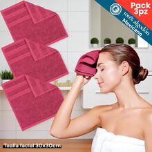 3 Piezas Toalla Facial 100% Algodón Mexicano Suave y Absorbente, Tamaño 30x30cm, Perfecta para el Hogar, Múltiples Usos Alta Calidad Funcionalidad Elegante - Rosa quemado - Ver 1