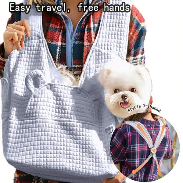 Adjustable Large Capacity Backpack For Pets, Portable & Breathable Pet Carrier, Minimalist Crossbody Chest Front Pack For Small Dogs & Cats