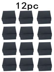 12 piezas Caja para aretes, Caja para aretes de botón y anillos, Caja de papel en stock para exhibición de joyas, Accesorios y caja de empaque de joyas para organización y almacenamiento de mujeres, Esenciales de viaje, Regreso a la escuela, Almacenamiento de dormitorio, Decoración de otoño