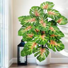 63-103cm /40.5inch Artificial Monstera Plants Fake Palm Tree Plastic Turtle Leaves Green Tall Plants For Home Garden Room Decor