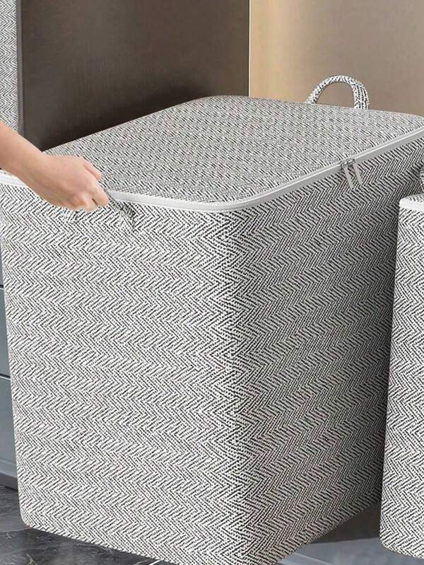 1pc Elegant Waterproof Fabric Storage Bags - Large Capacity For Clothes, Blankets & Comforters | Perfect For Home Organization & Moving