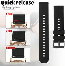 2 Piezas de Correas de Reloj de Silicona, Correas de Reloj de Reemplazo de Goma Suave de Liberación Rápida para Hombres y Mujeres - 20 mm - Ver 11