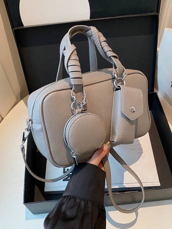 Nouveau sac à main mode pour femme, sac à épaule en cuir PU minimaliste de couleur unie, convient pour les sorties, les courses, polyvalent et élégant