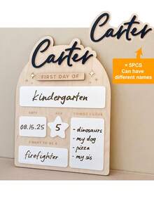 Placa Personalizada Primeiro Dia de Aula, Placa Último Dia de Aula, Etiqueta de Nome Personalizada, Placa Volta às Aulas, Quadro de Anúncio do Primeiro Dia de Aula, Materiais Impressos Gráficos, Volta às Aulas, Presente Personalizado, Marco - Cartão de registro escolar - Visão 22