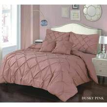 Pintuck Pleated Egyptian Cotton Mix Duvet Cover Set – Bedding Sets (Single To Super King) - Cream - 查看 2