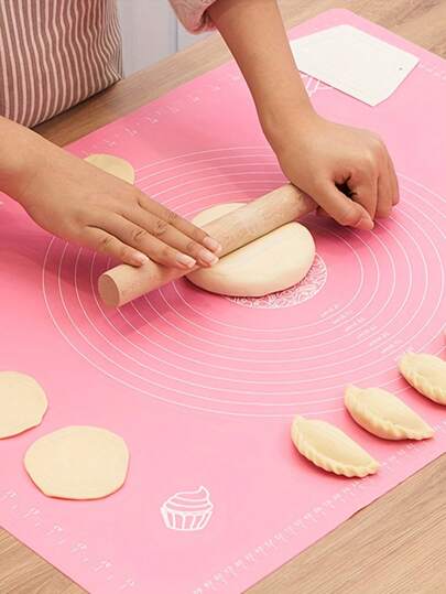 1 Stück dicke Silikon-Backmatte mit Maßskala, antihaftbeschichtet, geruchlos, ideal für Arbeitsplatten-Backen, Pizza, Kuchen, Gebäckteig - unverzichtbares Küchenhelfer für Zuhause und Restaurant