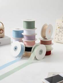 1 Roll Of 20 Yards Of 0.98in Milk Snow Yarn Ribbon, Suitable For DIY, Weddings, Christmas Decorations, Bow Making, Crafts, Cards, Gifts, Flower Accessories, Woven Ribbons And Gift Wrapping Materials - Bow Ribbons, Shoe And Hat Crocheting Supplies/Handmade Supplies/Autumn Decoration Supplies/Holiday Supplies/DIY Accessories, Valentine's Day/Halloween/Christmas/New Year - Multicolor - View 10