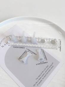 Soporte para práctica de arte de uñas con punta larga de acrílico y cristales, decoración de uñas vintage de flores de resina y cristal, uso en casa y salón, adecuado para madres, hermanas, esposas, amantes, bodas