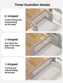 80cm/31.5in Babybbz Portable Bed Fence, One Side Free Of Installation, Baby Fall Protection Fence, Bedside Baby Guard, One Side Available