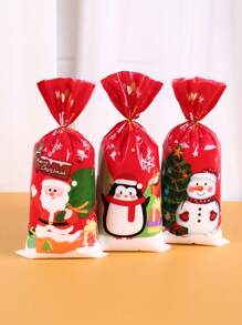 25/50/100 piezas Bolsas de regalo de Papá Noel y muñeco de nieve para Navidad, bolsas de botín de Navidad, decoraciones navideñas para el hogar 2025, envoltura de regalos de Navidad, Feliz Año Nuevo 2026, embalaje reutilizable, decoraciones navideñas, pijamas navideños, regalos de Navidad, decoración navideña