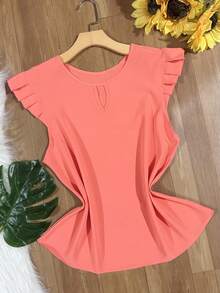 Women's Fashion Crepe Tank Top - Watermelon Pink - View 3