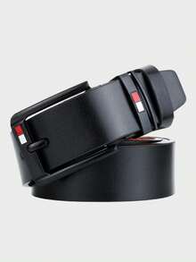 1条新款男士正装纯色皮带，柔软皮革，设计师手工制作，休闲商务两用，适合搭配西裤，秋季、万圣节、秋冬季配饰，适合青少年、青年、男士，休闲、户外、运动、度假、毕业礼物、生日礼物、日常穿着 - 彩色 - 查看 2