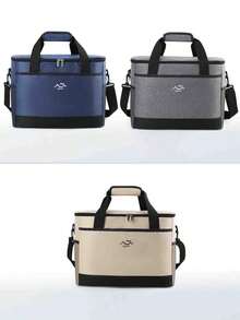1件装保温午餐包保温冰包户外大号野餐包防水牛津布大容量牛津布加厚防水冰袋加厚车载保温包方形午餐袋女士午餐盒外出旅行便携防水袋饭盒 - 彩色 - 查看 5