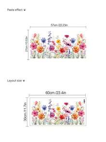 1PC/2pcs Removable PVC Wall Decals – [Flowers, Birds, Peach Branches, Flowers And Grass]Self-Adhesive Waterproof Wall Stickers For Home Decor, Room Decor, Wall Decor, And Kitchen – Easy To Apply, Ideal For Living Room, Bedroom, Or Office