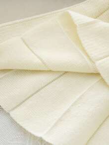 2pcs/Set Young Girl Cute Long Sleeve Fruit Print Top And Pleated Skirt Set, Autumn/Winter