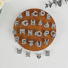 1pc DIY Shoe Decoration Charms, Shiny Rhinestone English Letter Decor, Non-Metal Lightweight Material, Y2K Fashion Versatile Cute Unisex, Suitable For EVA Beach Shoes, Slippers, Detachable Shoe Uppers, Holiday Gift - Silver - View 5