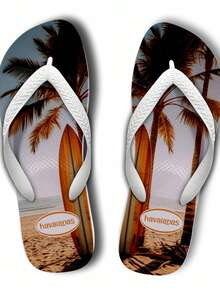 Lightweight And Soft Beach Style Flip-Flops. 3D Digital Print - 椰子板 - 查看 2