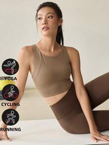 无缝工字背运动文胸 - 黑色 - 查看 1