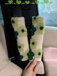 汽车安全带花羊羔绒护肩防磨衣保护套羊羔绒立体雕花防勒紧保险装饰套 - 均碼 - 查看 8