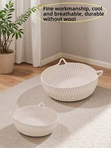 1PCHand-Woven Pet Cat Beds Are Scratch-Resistant And Wear-Resistant, Allowing You To Chew On The Cat Bed. They Are Suitable For All Four Seasons And Are Essential For Preventing Rollover. The Cat Scratch Board Is Both Suitable For Sleeping And Playing - Multicolor - View 1