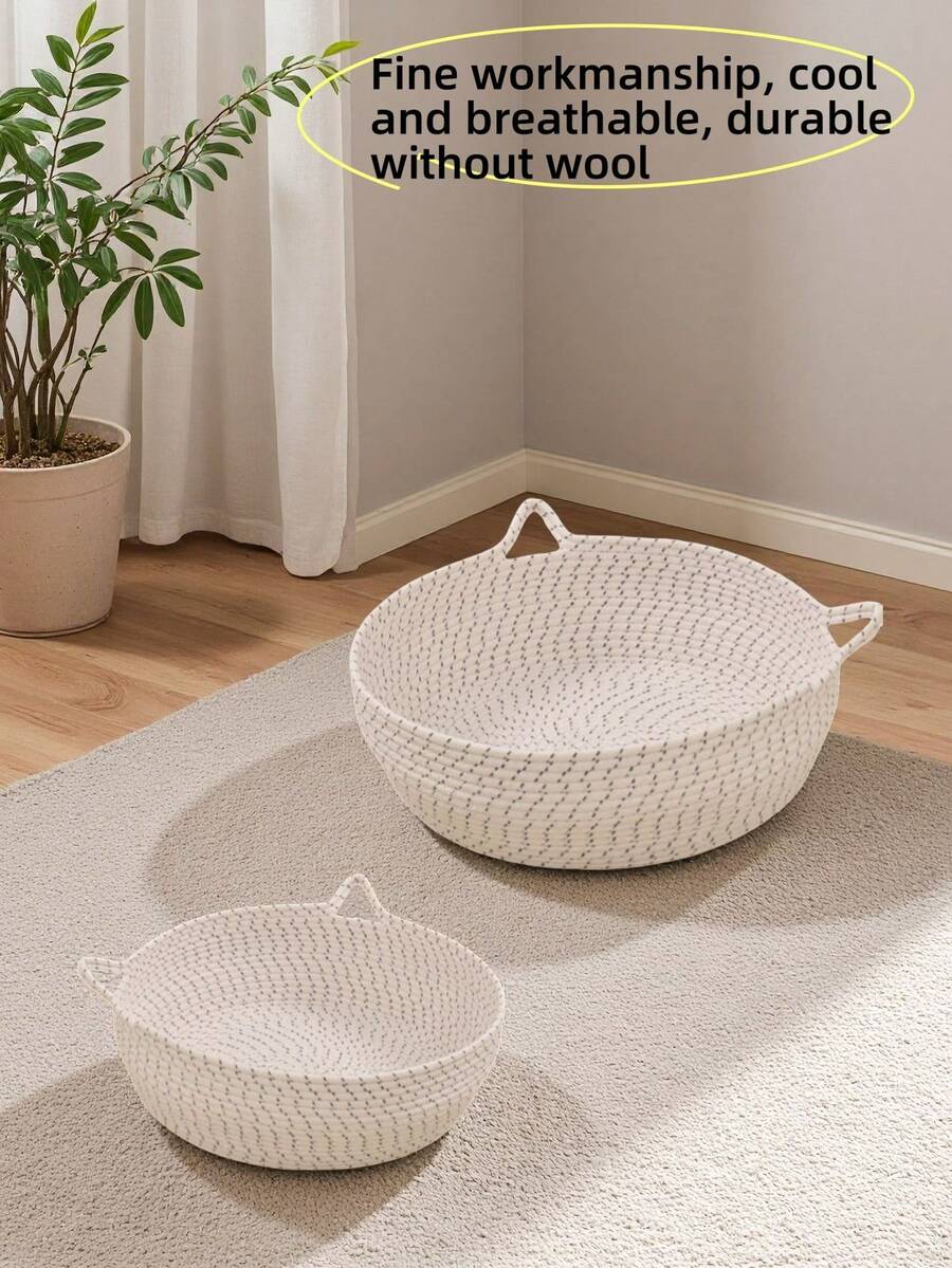 1PCHand-Woven Pet Cat Beds Are Scratch-Resistant And Wear-Resistant, Allowing You To Chew On The Cat Bed. They Are Suitable For All Four Seasons And Are Essential For Preventing Rollover. The Cat Scratch Board Is Both Suitable For Sleeping And Playing - Multicolor - View 1