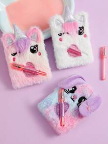 1 st barns söt katt och hund mini anteckningsbok med pennficka bärbar liten dagbok student presentbok