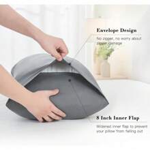 COME Hot-Sell Body Pillow Pillowcase, Ultra Soft Microfiber Long Pillow Cover, Envelope Closure Large Pillow Cases 20x54 Inch (Dark Gray) - Dark Gray - 查看 2