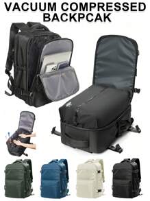 Mochila de compresión al vacío - Nailon duradero, mochila de viaje de gran capacidad multifuncional para hombre y mujer, almacenamiento de equipaje ligera y resistente al agua - Perfecta para viajes, senderismo, camping y aventuras al aire libre. Mochila de almacenamiento al vacío multiusos adecuada para estudiantes universitarios, adolescentes, casual al aire libre, atletismo, vacaciones, regalos de graduación o accesorios de ropa de cumpleaños.