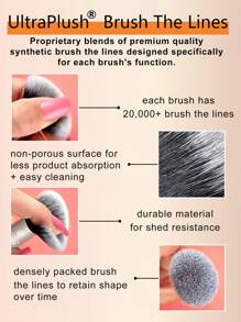 Real Techniques Real Techniques Au Naturale Makeup Brush 9 Piece Set, For Liquid, Cream, & Powder Eyeshadow, Foundation, Blush, Bronzer & Contour, Travel Friendly, Stocking Stuffer, Gift Set, Cruelty-Free