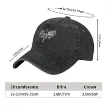 Emo Y2K Skull Cross Dark Grunge Aesthetic Goth Gothic Black Baseball Cap Unisex Men Street Style Baseball Caps - 沙色 - 查看 3