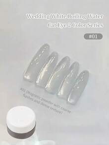 annies 5g Esmalte de uñas de gel con efecto ojo de gato blanco especial para boda, que se remoja y cura con luz UV/LED, sin color de fondo, efecto brillante de ojo de gato, 1 pieza/2 piezas - Multicolor - Ver 4