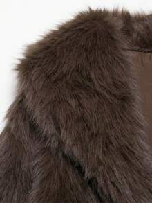 山茶花新款秋冬仿狐狸毛领时尚短款夹克青春时尚人造皮草大衣