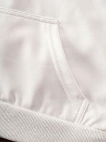 Tween Boy Classic Casual Versatile Solid White Sweatshirt, Suitable For Layering Or Wearing Alone - White - View 6