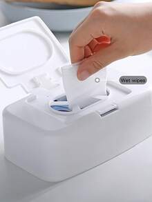 1 szt. Pudełko na chusteczki nawilżane z guzikiem, pudełko na chusteczki samochodowe, pudełko do przechowywania, przenośne pudełko do przechowywania chusteczek nawilżanych do salonu, pudełko na ręczniki nawilżane, pudełko na ręczniki z osłoną na przycisk, pudełko do przechowywania ręczników mokrych i suchych, pyłoszczelne, wielofunkcyjne, świetny prezent, prezent na Halloween, Boże Narodzenie, powrót do szkoły, Walentynki, bezpieczne i pyłoszczelne