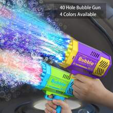 40-Hole Handheld Bubble Machine Automatic Toy Bubble Gun Outdoor Wedding Event Props Birthday Party Favors Outdoor Water Play Christmas Toys Favors No Bubble Liquid No Batteries