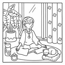 成人涂色书，助您放松身心，沉浸于温馨时刻。温暖的艺术场景、毛茸茸的伙伴和舒缓的色调，营造出逃离现实的氛围，适合用作文具和学习用品；也是送给女孩的绝佳礼物，尤其适合情人节和新年。