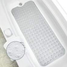 Lislark Non Slip Bath Mat For Tub, 100x 40cm Extra Long Shower Mat Anti Mould, Machine Washable Bathroom Bathtub Mat With Suction Cups, Soft On Feet, - Thông thoáng - Xem 1