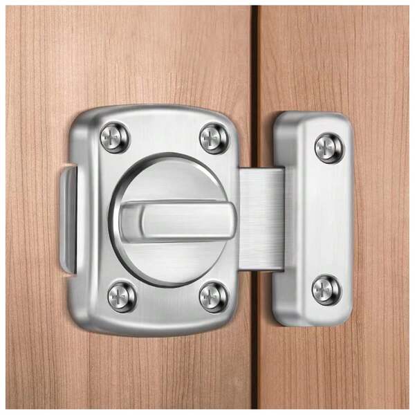 1pc/2pcs Gate Latch Slide Bolt Latches Lock, Universal Cabinet Door Privacy Latch Furniture Door Bolts Sliding Door Lock Bolts Security Sliding Zinc Alloy Lock Gate Latch