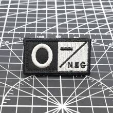 1 件军绿色战术血型刺绣补丁带钩环，适用于服装刺绣军事徽章 - 彩色 - 查看 16