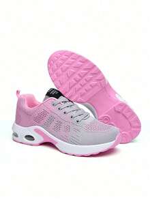 Zapatos para Caminar de Mujer, Zapatillas Deportivas Femeninas con Malla Transpirable Cómodas,Tenis para Mujer de Malla Transpirable: Zapatillas Bajos Antideslizantes: Casuales, Deportivos y a la Moda – Perfectas para Caminar, Correr o Uso Diario al Aire Libre - Rosa - Ver 3