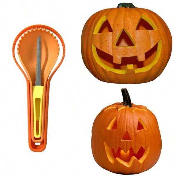 Juego de 3 en 1: Separador de melón, Tallador de calabaza, Extractor de agua y fruta - Herramienta de tallado de pulpa, Sacador de corazón de fruta, Accesorios de Halloween, Herramientas de tallado de calabaza, Kit de manualidades de calabaza, Acero inoxidable profesional, Juego de herramientas de tallado de calabaza, Herramientas de tallado seguras, Herramienta perfecta y adecuada para el hogar