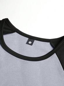 男士常规版型插肩短袖 T 恤，带鹰印花，休闲圆领 T 恤，适合户外、运动，适合作为送给丈夫或男朋友的礼物